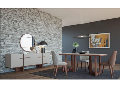 Dining room set suite sideboard 4x chairs group dining set table 6 pieces