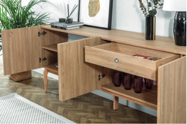 Dining table 4x Chairs Luxury Sideboard 6-piece Dining room Set Group Suite