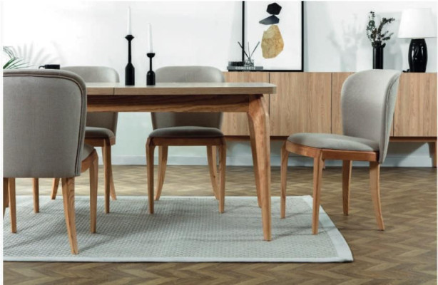 Dining table 4x Chairs Luxury Sideboard 6-piece Dining room Set Group Suite