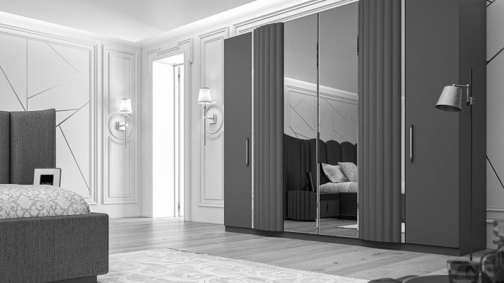 Wardrobe Bedroom Mirror Wardrobe Luxury Cabinets Gray Cabinets