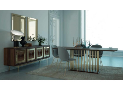 Design Dining room Set Dining table 5 pieces Wood Furniture luxurious 4x Chair Table