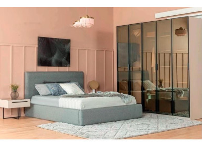 Bed Double bed Bed 2x Bedside tables Wood Design Bedroom 3-piece set