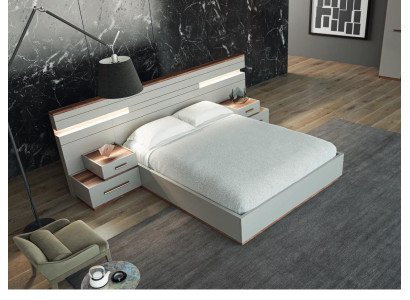 Stylish Bedroom Set Bed 2x Bedside tables luxurious Furniture Design Luxury 3-piece