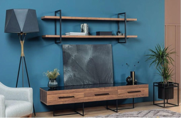 Design wall cabinet Shelf Living room TV lowboard Wood Wall shelves new