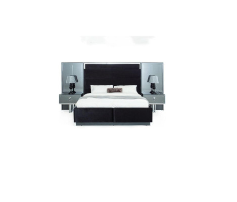 Gray Luxury Bedroom Set Bed Bedside tables Wardrobe 4lg.