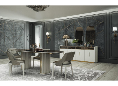 Dining room Set Furnishings 8tlg.Table 4x Chairs Sideboard 2x Mirror Group