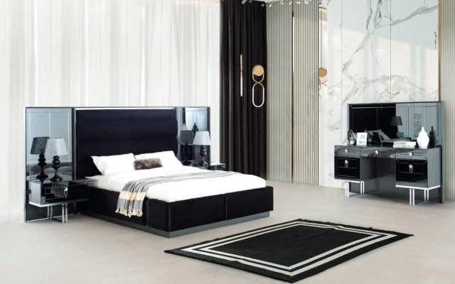 Bed Bedside table Dressing table 4 pcs. Bedroom Set Design Modern Luxury