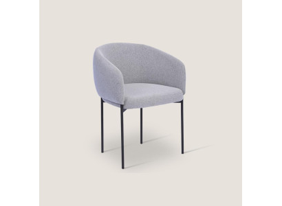 Gray Upholstered Chair with Armrests Designer Single Seater Living room Chairs