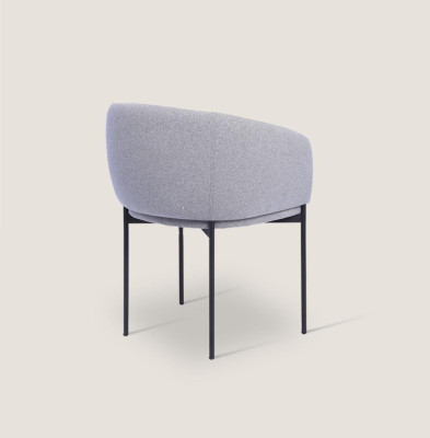 Gray Upholstered Chair with Armrests Designer Single Seater Living room Chairs