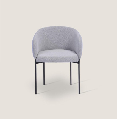 Gray Upholstered Chair with Armrests Designer Single Seater Living room Chairs