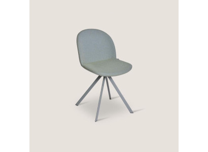 Gray upholstery dining chair designer single seater with stainless steel feet new