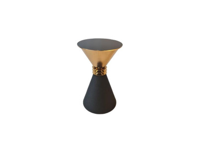 Designer round stainless steel side table with modern luxury glass top