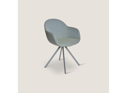 Gray upholstered chair luxury textile armchair dining room furniture style single seater