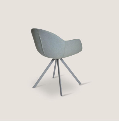Gray upholstered chair luxury textile armchair dining room furniture style single seater