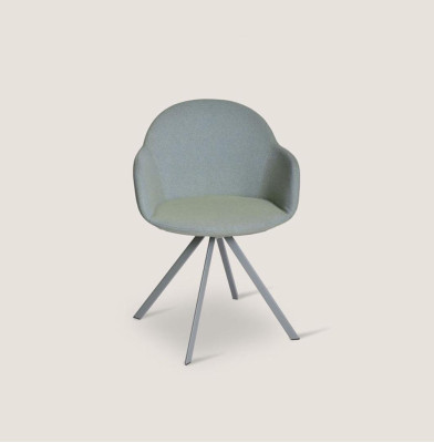 Gray upholstered chair luxury textile armchair dining room furniture style single seater