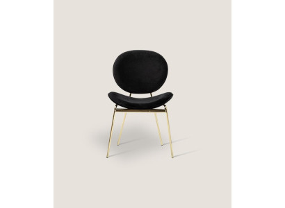 Black Designer Chair with Stainless Steel Feet Modern Dining Chairs
