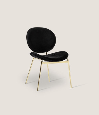 Black Designer Chair with Stainless Steel Feet Modern Dining Chairs