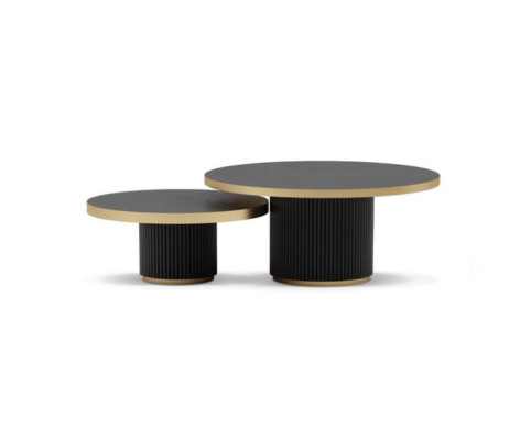 Designer Coffee table Set 2x Coffee tables Living room stainless steel Furniture Table