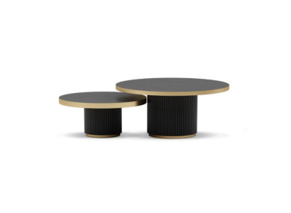 Designer Coffee table Set 2x Coffee tables Living room stainless steel Furniture Table