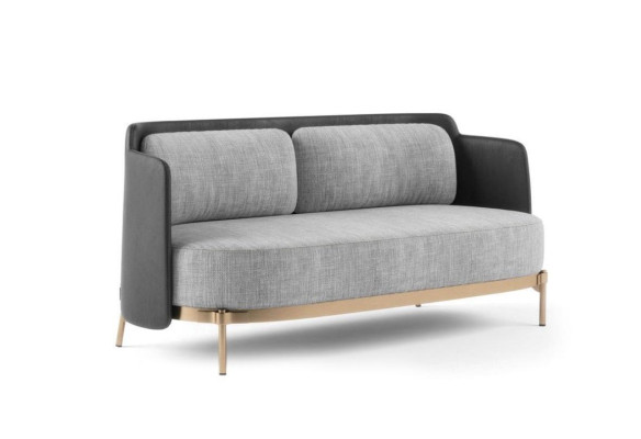 Designer Gray 2-Seater Luxury Living room Upholstery Couch Textile Furniture