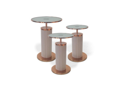 Luxury 3x Side tables Designer Living room Tables Set Coffee tables Style Table