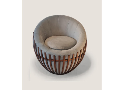 Designer Gray Armchair Living room furniture Upholstery Seat Textile Armchair Lounge Club