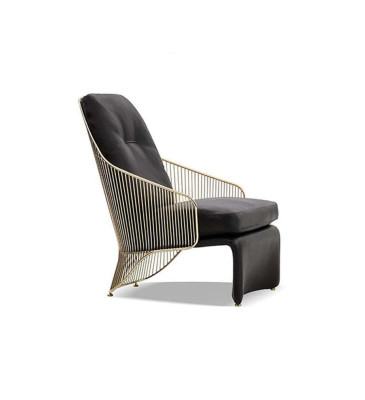Designer Living room Armchair Black Single Seater Lounge Upholstery Furniture