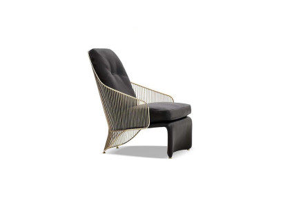 Designer Living room Armchair Black Single Seater Lounge Upholstery Furniture