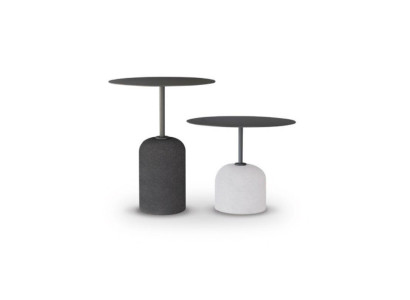 Black white Coffee table Suite Luxury 2x Round Designer Side tables Table