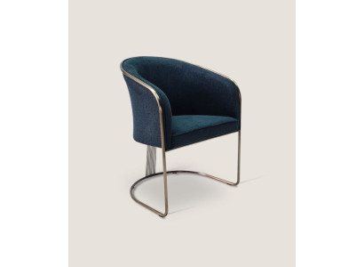 Blue stainless steel Armchair Luxury Single Seat Upholstery Chair with Armrests Recliner