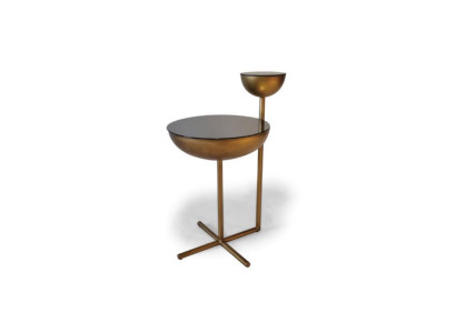 Modern side table with glass top designer round coffee table style