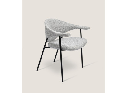 Modern Gray Dining room Chair Single Seater with Armrests Upholstered Chairs
