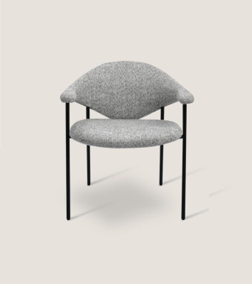 Modern Gray Dining room Chair Single Seater with Armrests Upholstered Chairs