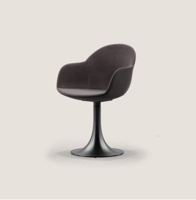 Designer black dining room chair with stainless steel base luxury single seater new