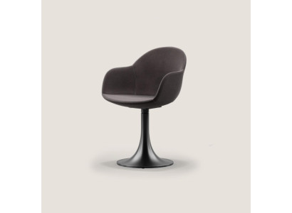 Designer black dining room chair with stainless steel base luxury single seater new