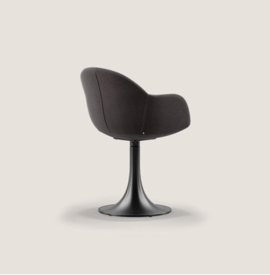 Designer black dining room chair with stainless steel base luxury single seater new