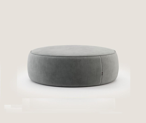 Round Gray Stool Luxury Pouf Bedroom Furniture Side Stool