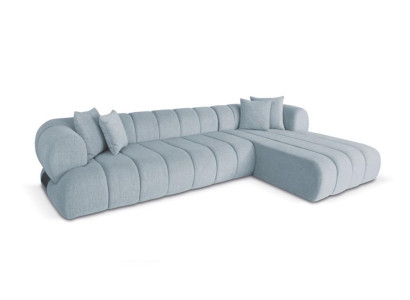 Gray Fabric Corner sofa L-shape Couch Designer Upholstery Furniture Wooden frame