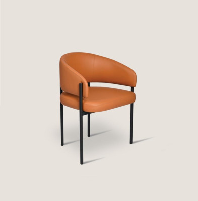 Orange Luxury Chair Modern Dining room Chairs Upholstery Imitation leather Furniture