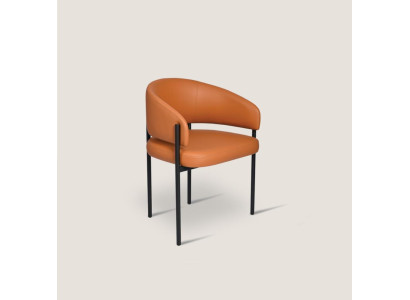 Orange Luxury Chair Modern Dining room Chairs Upholstery Imitation leather Furniture