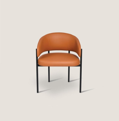 Orange Luxury Chair Modern Dining room Chairs Upholstery Imitation leather Furniture