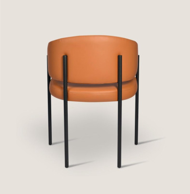 Orange Luxury Chair Modern Dining room Chairs Upholstery Imitation leather Furniture