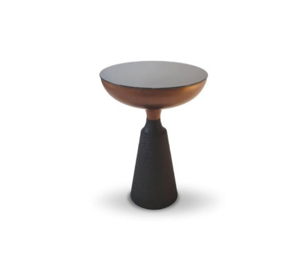 Stylish round side table designer living room furniture with glass top
