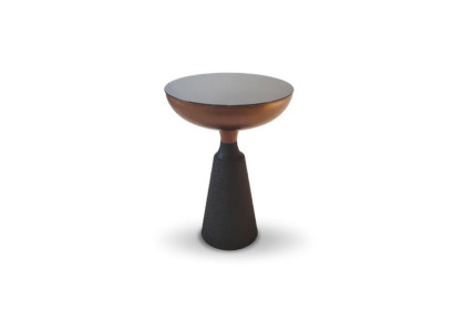 Stylish round side table designer living room furniture with glass top