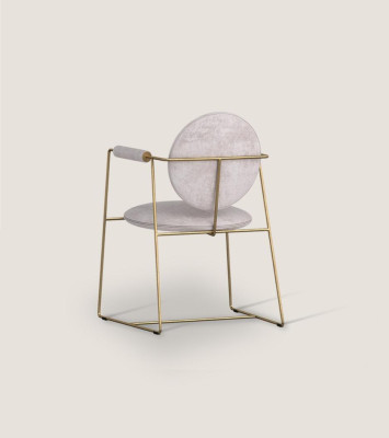 White Luxury Chair with Armrests Dining room Furniture Stainless steel frame style