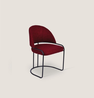 Red Designer Chair Upholstery Single Seater Textile Dining room Luxury Chairs