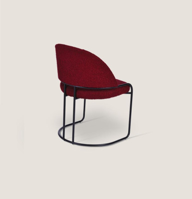 Red Designer Chair Upholstery Single Seater Textile Dining room Luxury Chairs