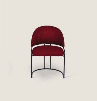 Red Designer Chair Upholstery Single Seater Textile Dining room Luxury Chairs