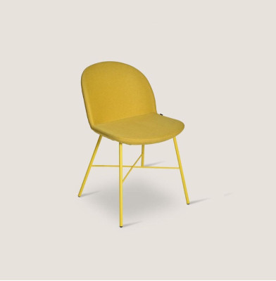Yellow Chair Dining room Seater Luxury Designer Textile Chairs Seat Furniture