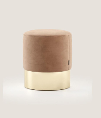 Beige footstool designer pouf side stool upholstery seat furniture textile